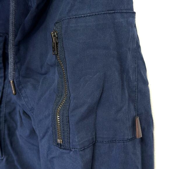 HOLLISTER Faux Fur Lined Twill Parka Coat Blue Men’s M Epic Flex Heritage NEW - Picture 5 of 14